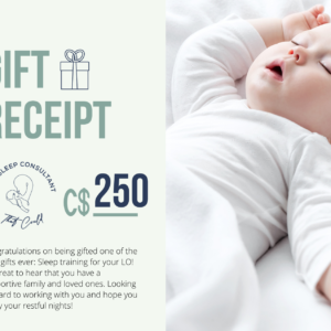 Sleep Training Gift card $ 250