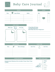 Baby Care Tracker Sheet